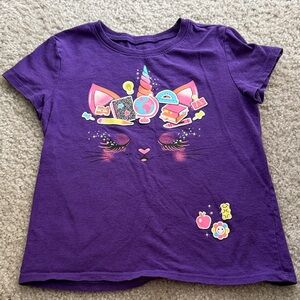 The Children's Place Purple Cat Unicorn Tee